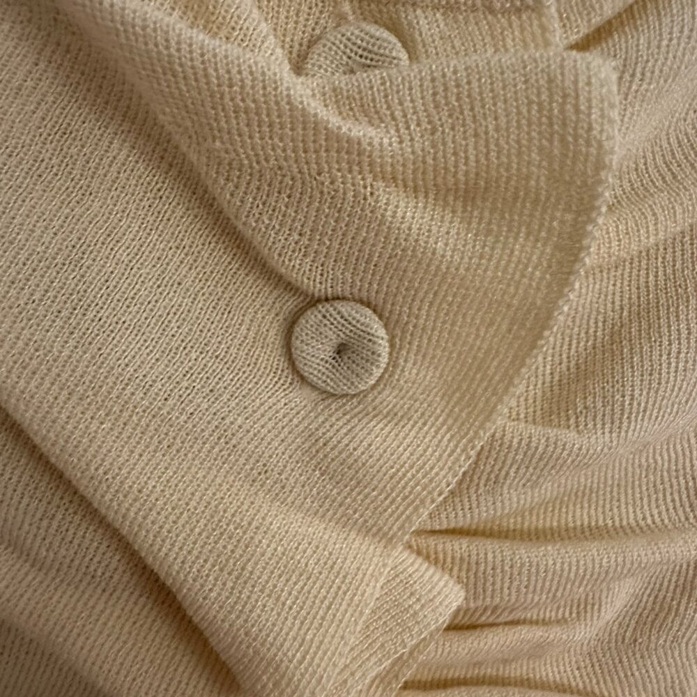 ZARA Pale Yellow Ruched Knit Button Top | M | NWT - Picture 7 of 9